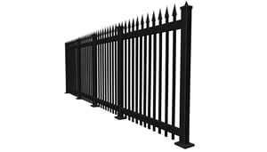 tall black PALISADE FENCE like that seen at high security federal government buildings in Washington dc